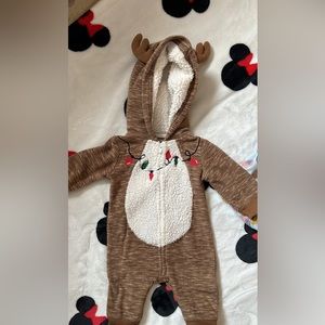 Reindeer fuzzy one piece